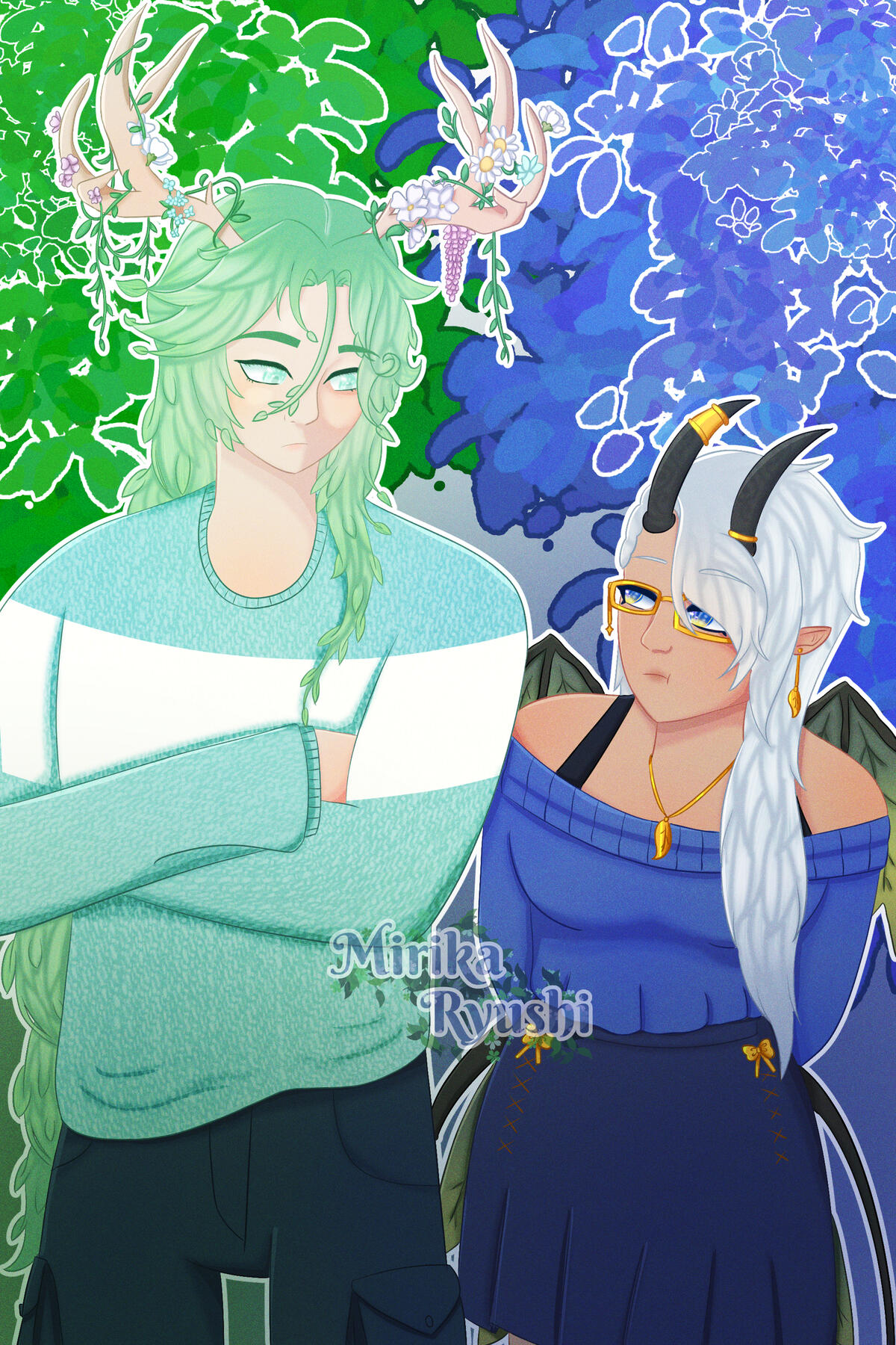 The Botanist and the Botany Dragon (Fanart for Riezura)